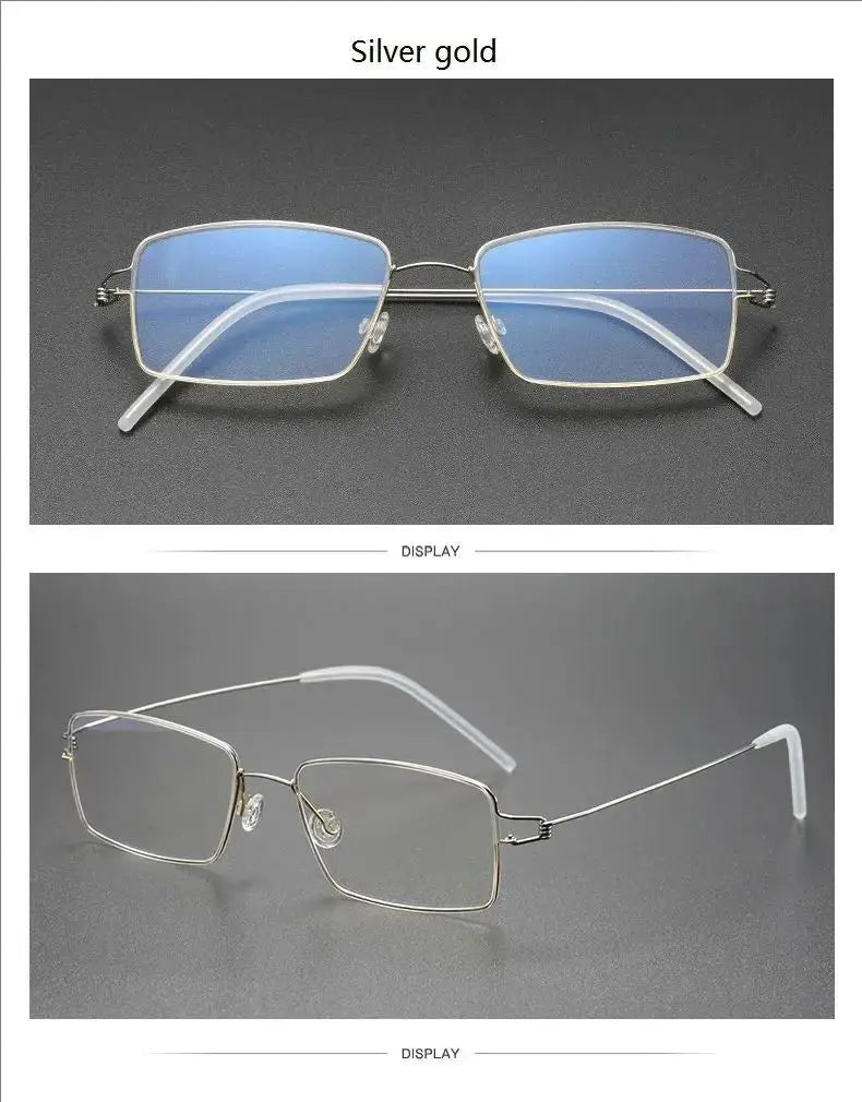 Aimee 513420 Full Rim Wide-Profile Screwless Titanium Square Frames Aimee