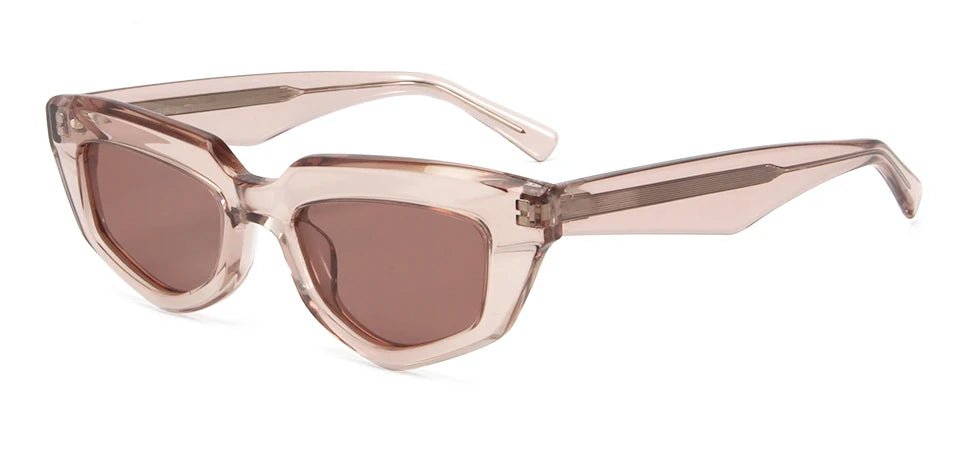 Esnbie Women's Full Rim Oval Brow Line Acetate Sunglasses 230151