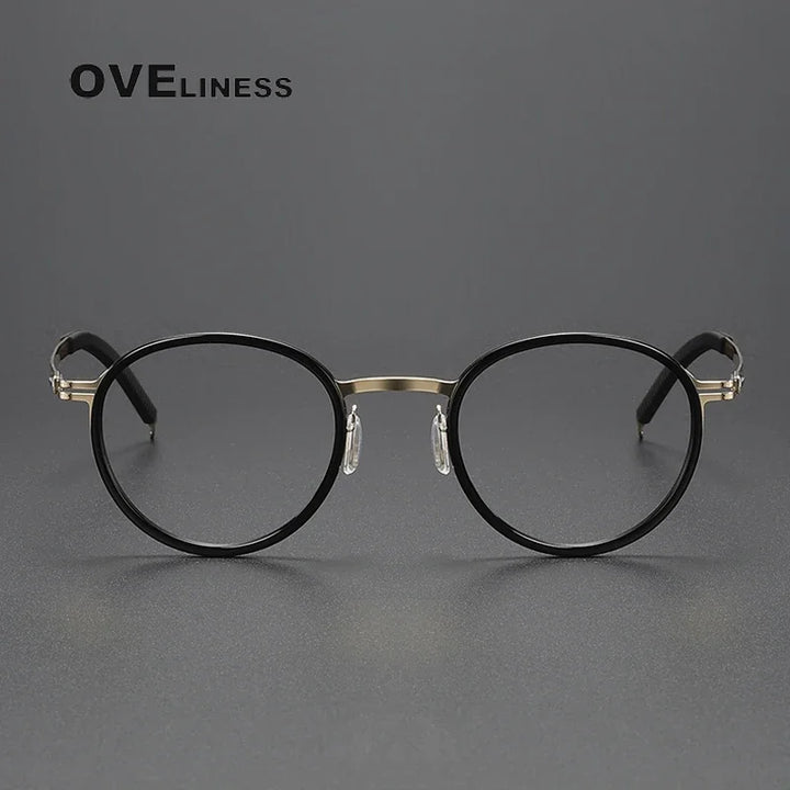 Oveliness Unisex Full Rim Round Acetate Titanium Eyeglasses O8202317 Full Rim Oveliness   