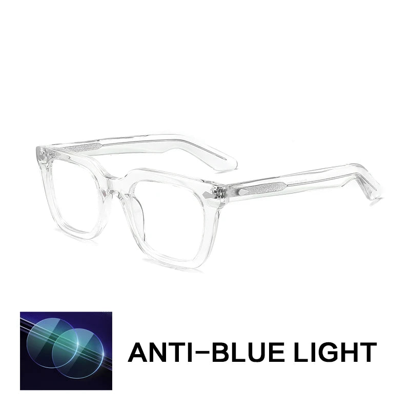 Gatenac Unisex Full Rim Square Brow Line Acetate Reading Glasses G91066
