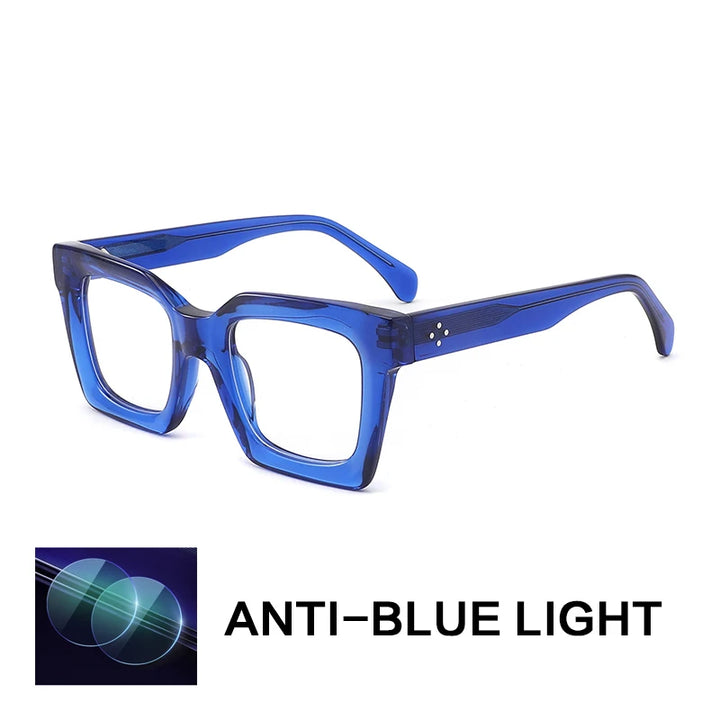 Gatenac Unisex Full Rim Square Acetate Reading Glasses 882215
