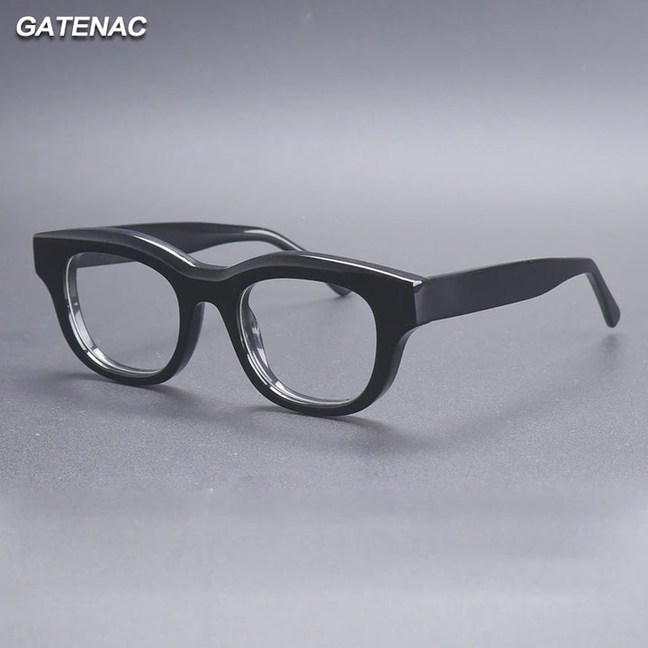 Gatenac Unisex Full Rim Oval Square Thick Acetate Eyeglasses Gxyj1534 Full Rim Gatenac   