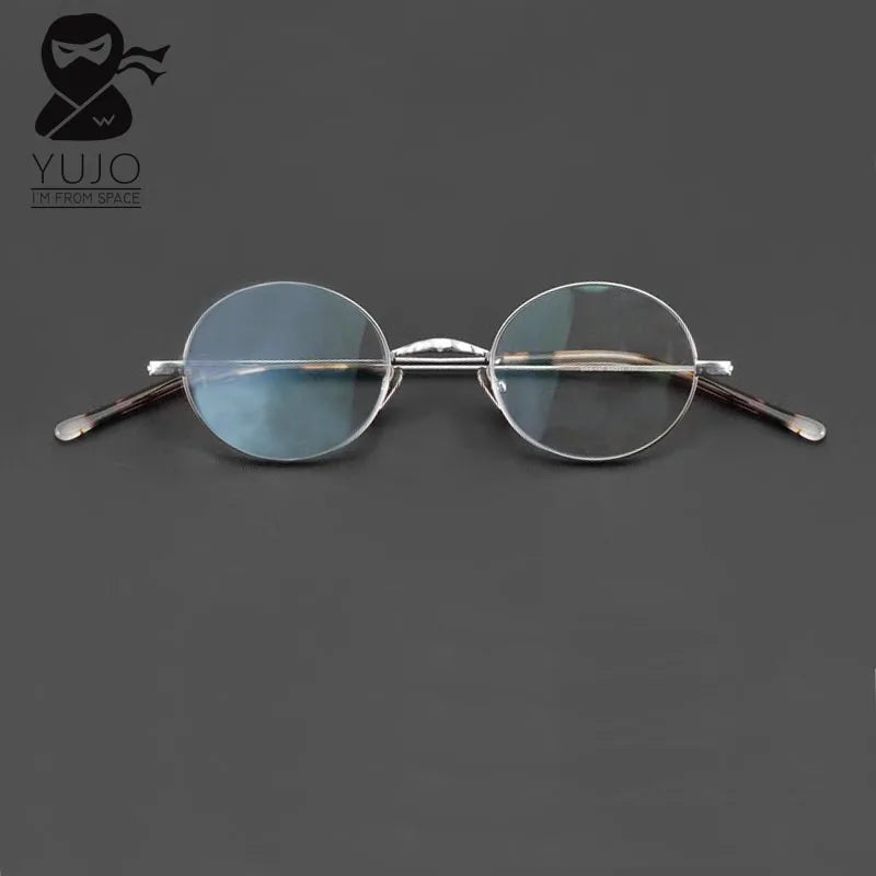 Yujo Unisex Full Rim Oval Round Titanium Eyeglasses 563143