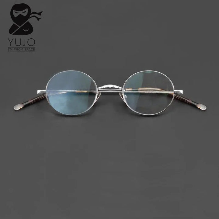 Yujo Unisex Full Rim Oval Round Titanium Eyeglasses 563143