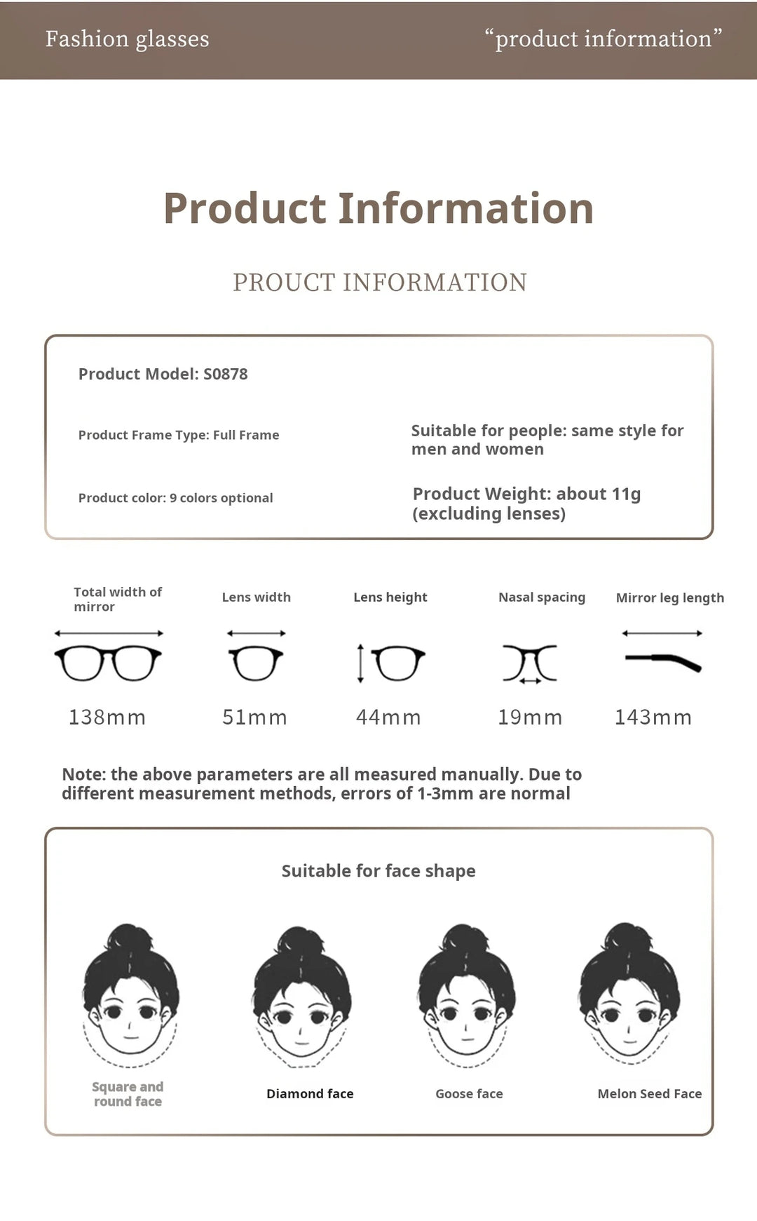 Yimaruili Women's Full Rim Oval Round Acetate Eyeglasses 660878