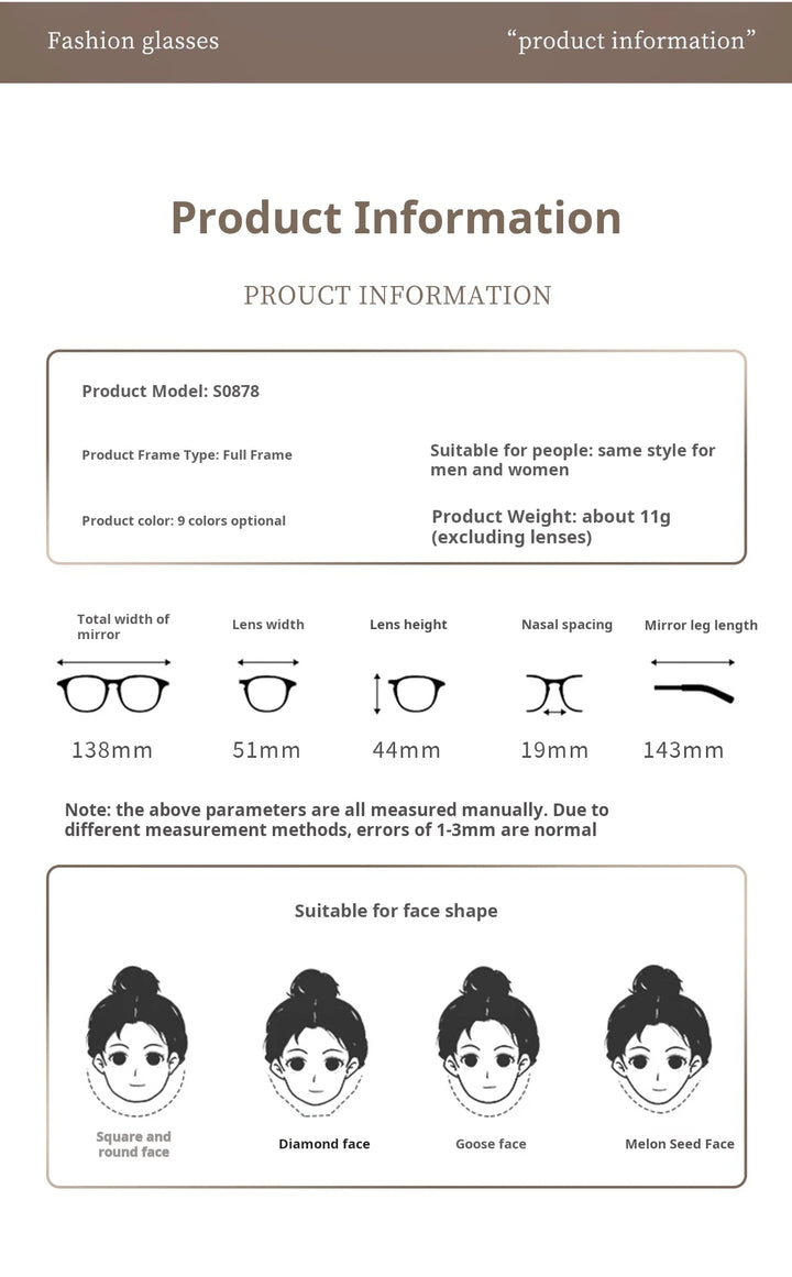 Yimaruili Women's Full Rim Oval Round Acetate Eyeglasses 660878