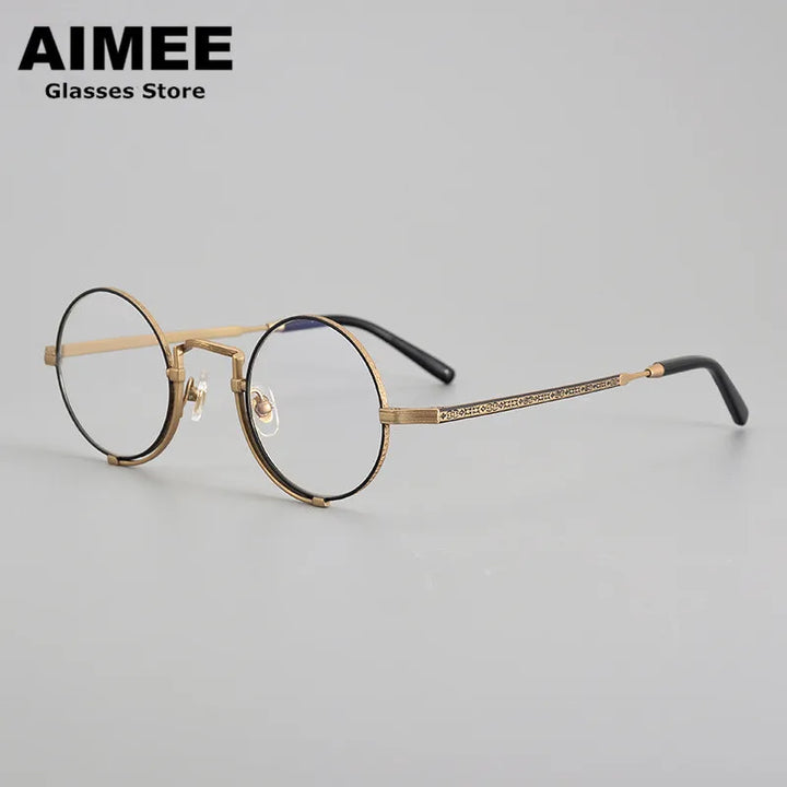 Aimee Unisex Full Rim Round Titanium Eyeglasses 5919 Full Rim Aimee   