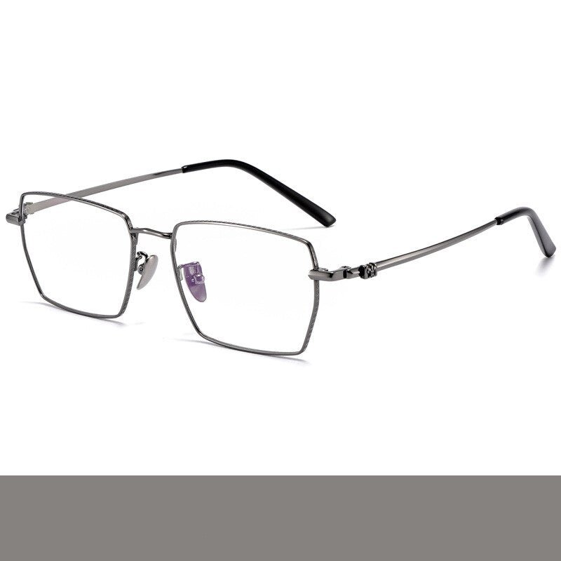 KatKani Men's Full Rim Square Titanium Eyeglasses 552 Full Rim KatKani Eyeglasses Gun  