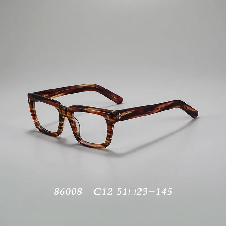 Hdcrafter 86008-1 unisex square acetate prescription eyeglasses — view 5