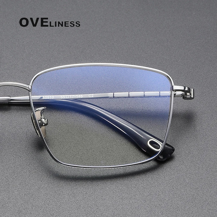 Oveliness Men's Full Rim Square Titanium Eyeglasses 80910 Full Rim Oveliness   