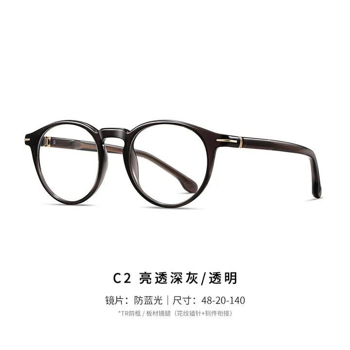 Reven Jate Unisex Full Rim Round Acetate Prescription Eyeglasses 32202 - view 7