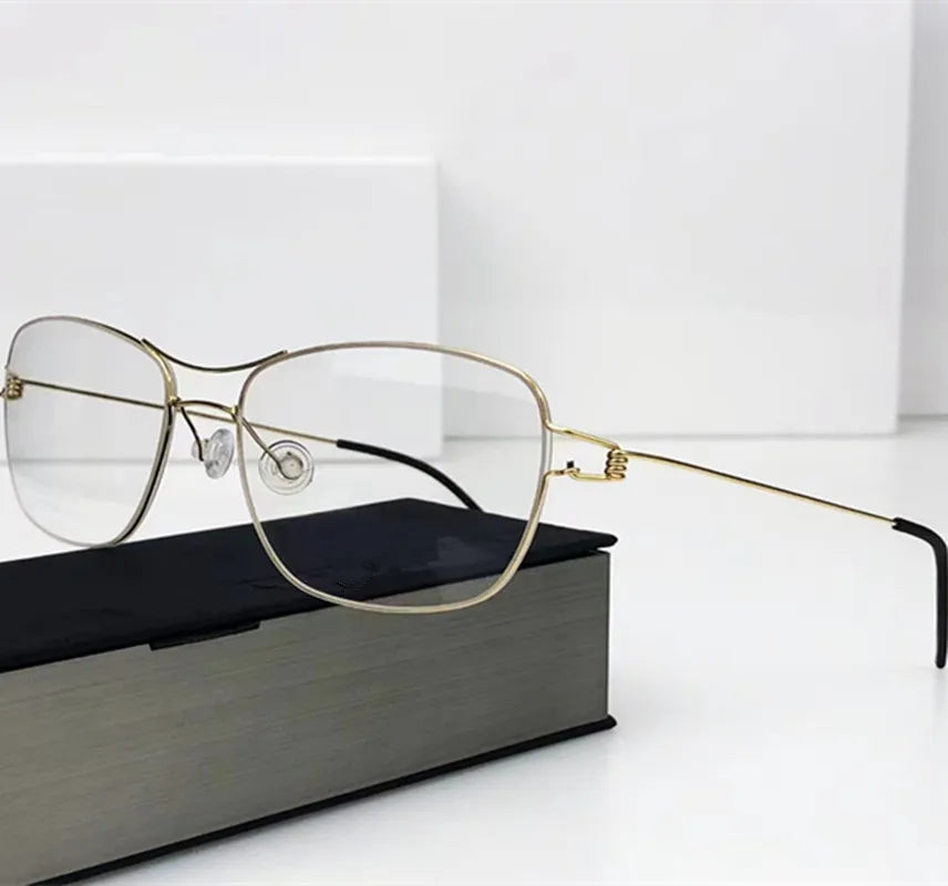 Aimee Women's Full Rim Square Double Bridge Titanium Eyeglasses 55145