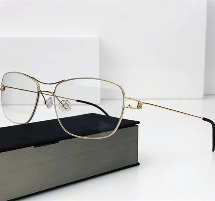 Aimee Women's Full Rim Square Double Bridge Titanium Eyeglasses 55145