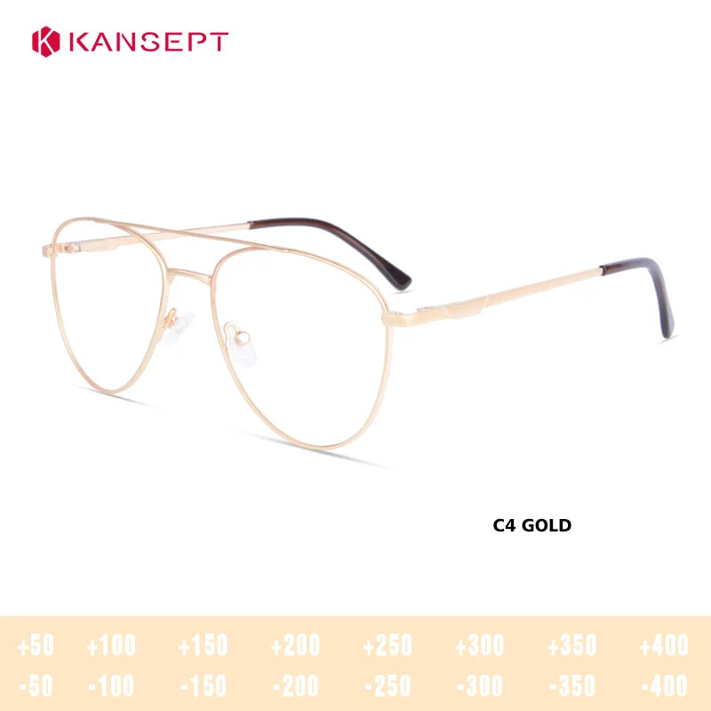 Kansept Unisex Full Rim Oval Double Bridge Alloy Reading Glasses 72504