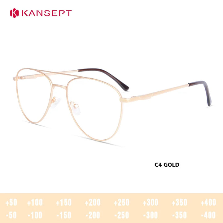 Kansept Unisex Full Rim Oval Double Bridge Alloy Reading Glasses 72504