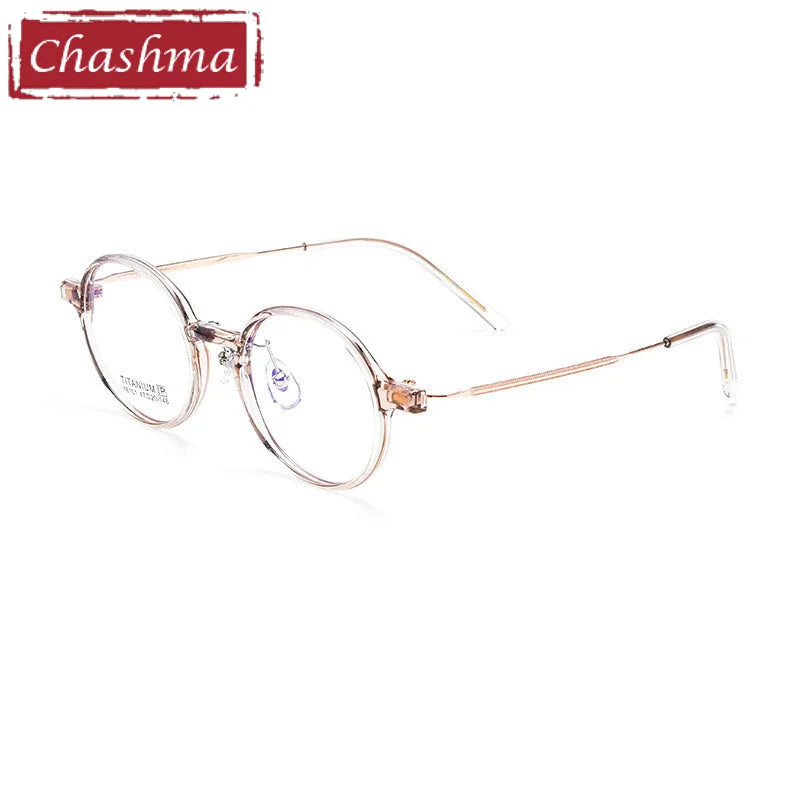 Chashma Ottica Unisex Youth Full Rim Round Tr 90 Titanium Eyeglasses 16101 Full Rim Chashma Ottica Brown  