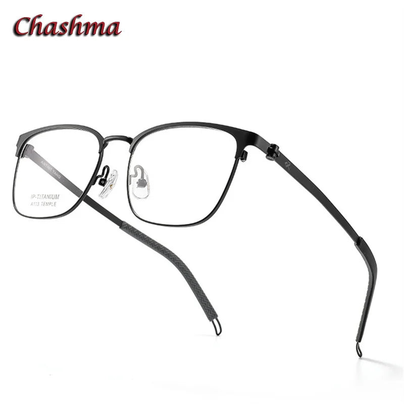 Chashma Ochki Unisex Full Rim Square Titanium Eyeglasses 11305 Full Rim Chashma Ochki   