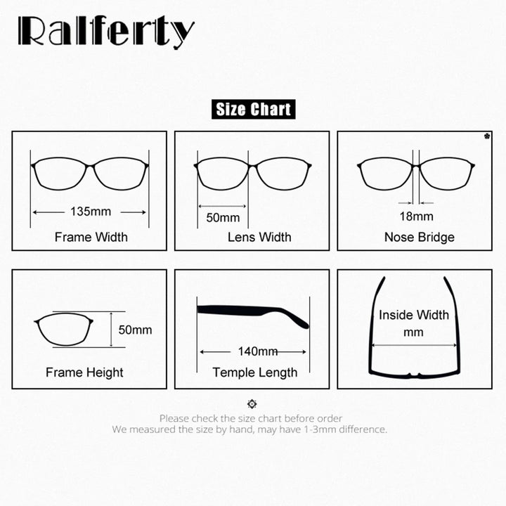 Ralferty Women's Full Rim Oval Tr 90 Acetate Eyeglasses R83607 Full Rim Ralferty   