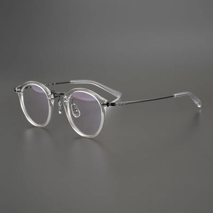 Bobbie Unisex Full Rim Round Acetate Titanium Eyeglasses 967805