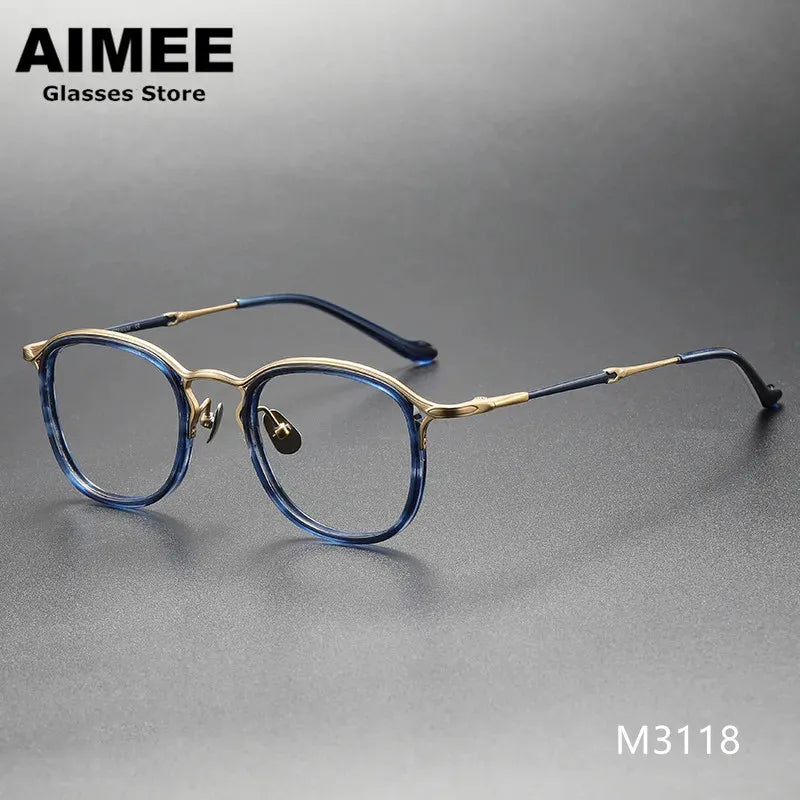 Aimee Unisex Full Rim Oval Round Titanium Acetate Eyeglasses 3118 Full Rim Aimee   