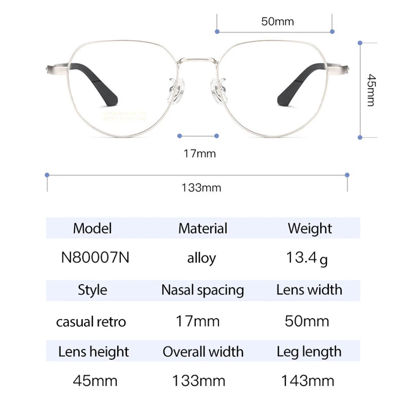 Hotochki N80007N unisex titanium prescription eyeglasses — view 2