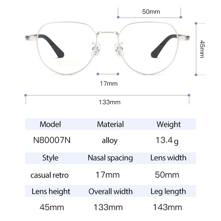 Hotochki N80007N unisex titanium prescription eyeglasses — view 2