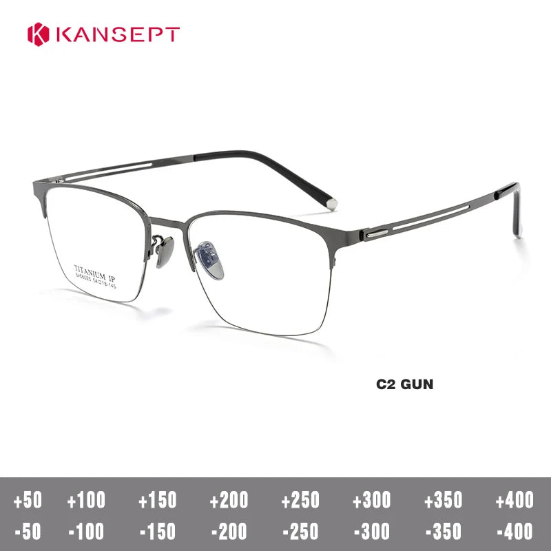 Kansept Unisex Full Rim Square Alloy Reading Glasses 60625