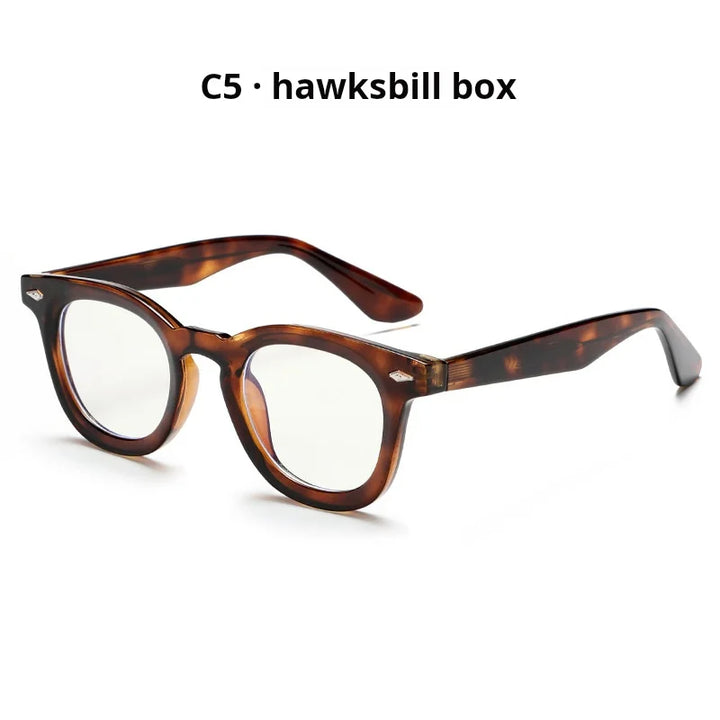 Xbora Unisex Full Rim Square Round Tr 90 Alloy Eyeglasses 542530