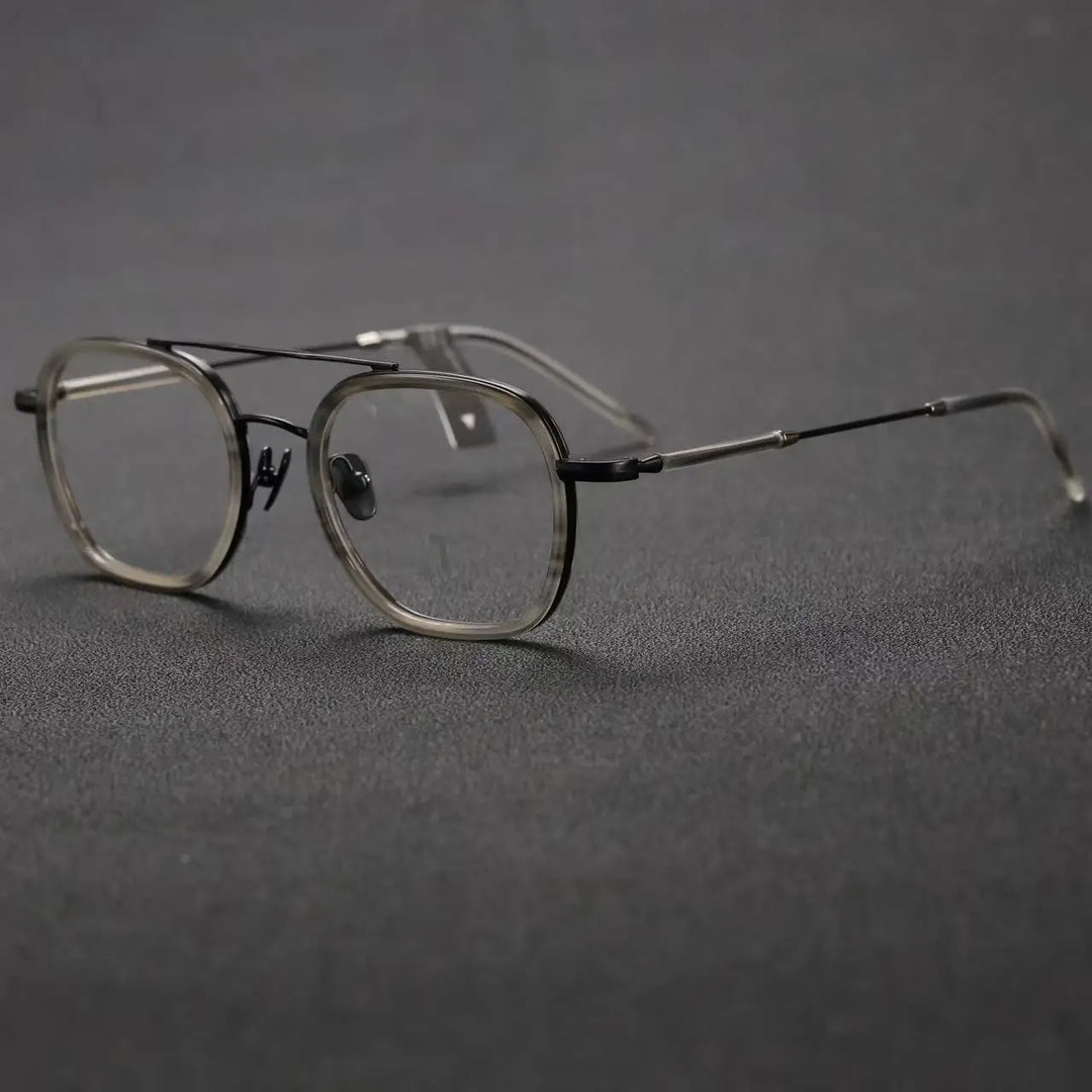 Momoja Women's Full Rim Square Double Bridge Titanium Eyeglasses 722108