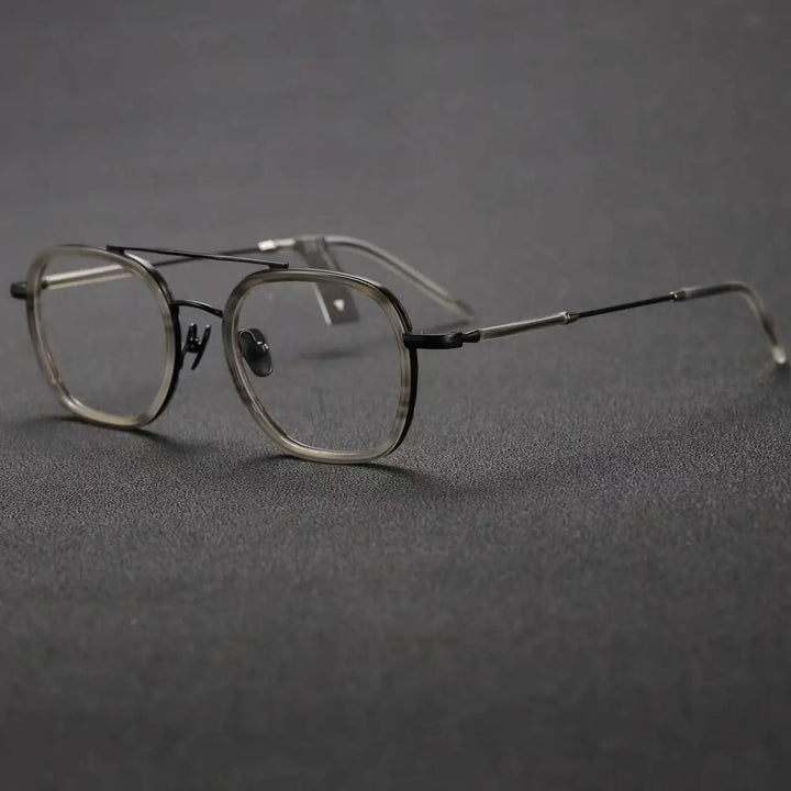 Momoja Women's Full Rim Square Double Bridge Titanium Eyeglasses 722108