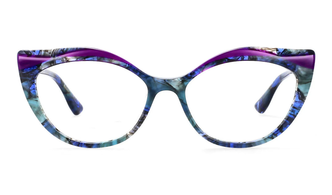 CCSpace Women's Full Rim Oval Cat Eye Acetate Hyperopic Reading Glasses R56957 Reading Glasses CCspace purple China 0