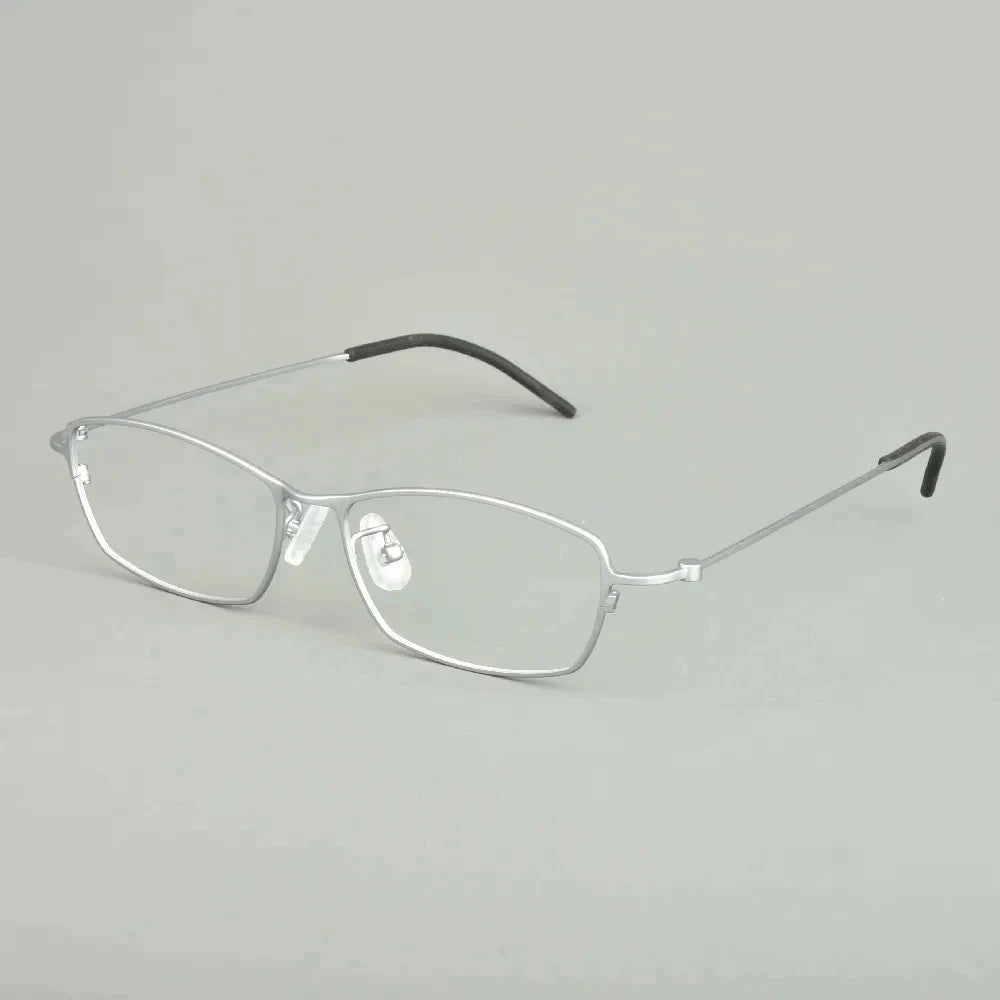 Aimee Unisex Full Rim Rectangle Square Titanium Eyeglasses 14509 Full Rim Aimee Silver  