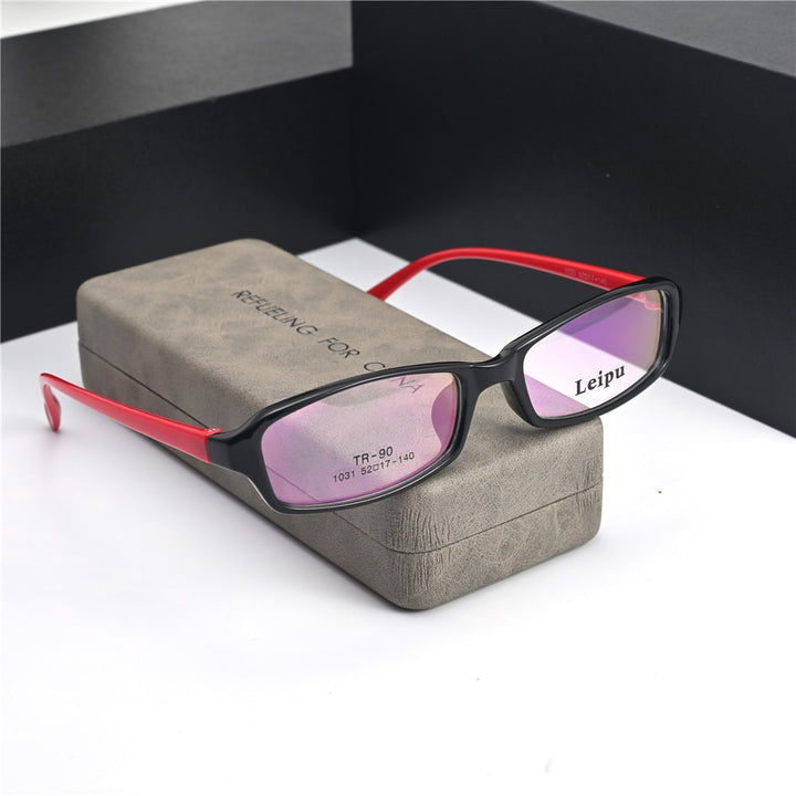 Cubojue Unisex Full Rim Small Square Tr 90 Alloy Presbyopic Reading Glasses 1031m Reading Glasses Cubojue no function lens 0 black red 