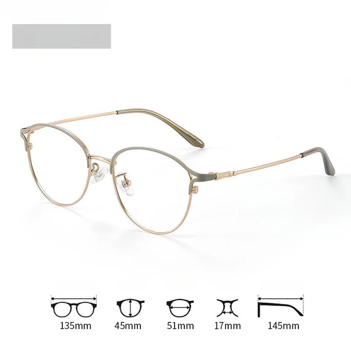 Xbora Women's Full Rim Oval Square Titanium Eyeglasses 20294