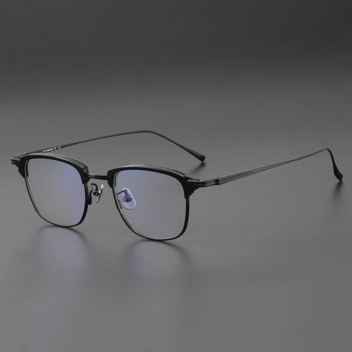 Muzz Men's Full Rim Square IP Titanium Eyeglasses Kj20 Full Rim Muzz C1  