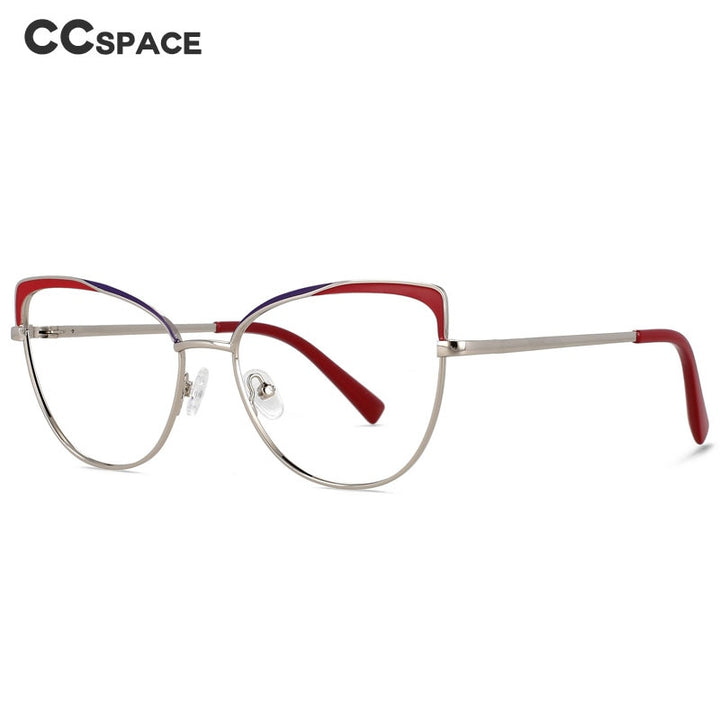 CCspace Women's Full Rim Cat Eye Alloy Eyeglasses 56521 Full Rim CCspace   