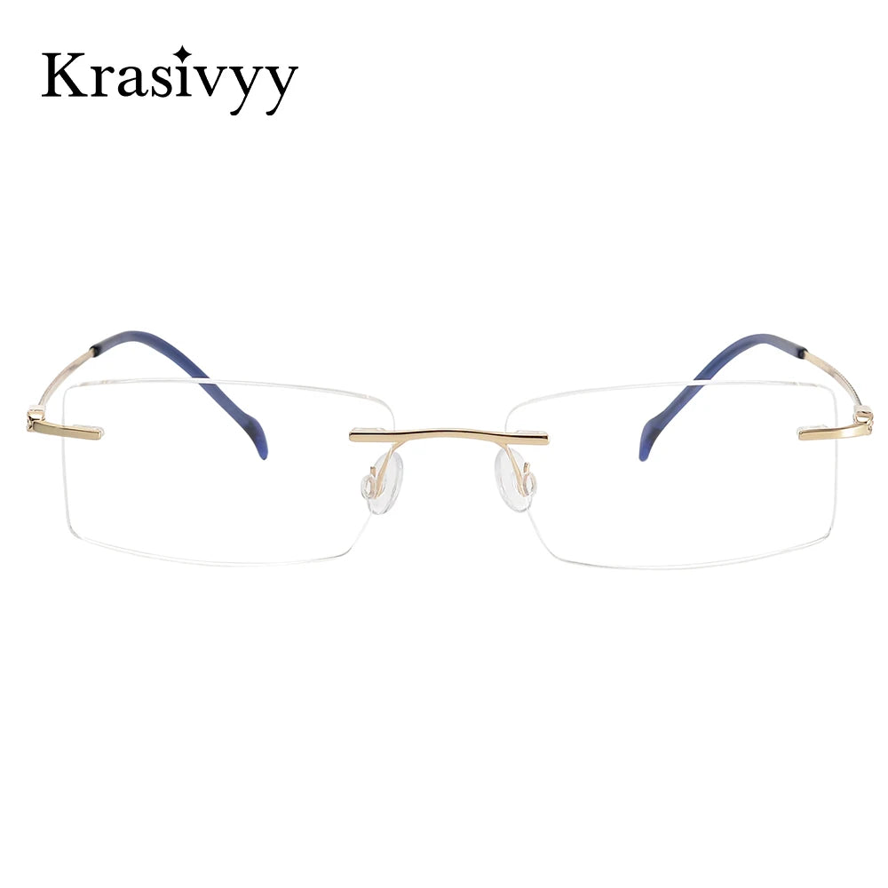 Krasivyy Men's Rimless Square Titanium Prescription Eyeglasses KR16074 - view 2