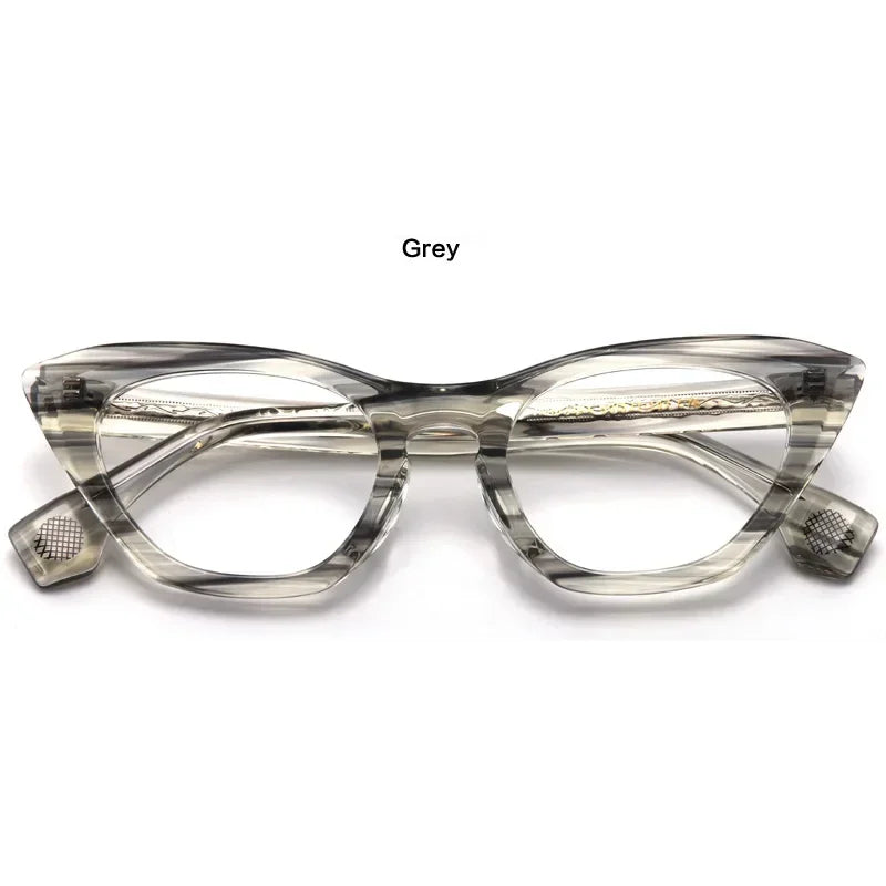 Aror Unisex Full Rim Oval Cat Eye Acetate Eyeglasses 7318 Full Rim Aror C5