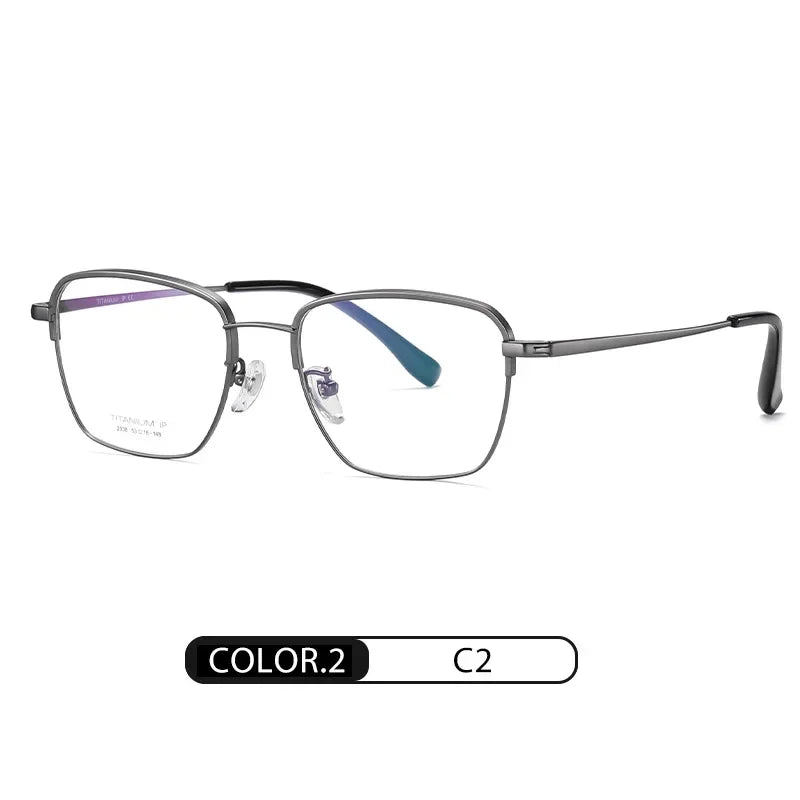 Hotony Unisex Full Rim Polygon Square Titanium Eyeglasses 20387