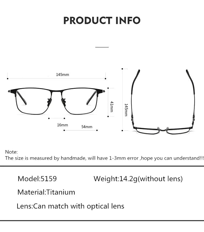 Aimee Unisex Full Rim Square Rectangle Titanium Acetate Eyeglasses 5159 Full Rim Aimee   