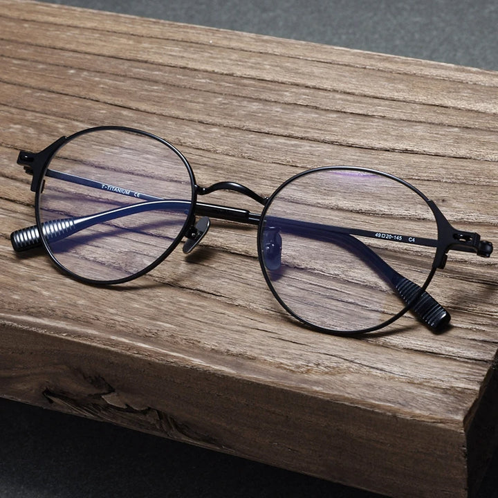 Black Mask Unisex Full Rim Round Eyeglasses 281001