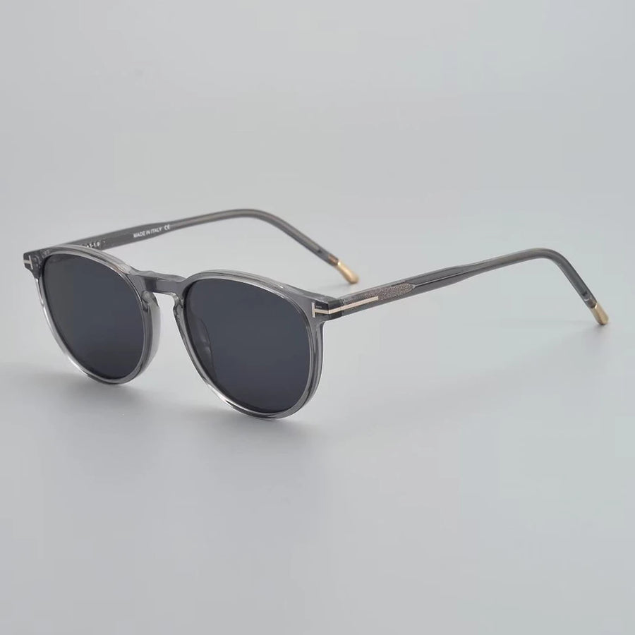 Black Mask Unisex Full Rim Acetate Round Polarized Sunglasses 5608b Sunglasses Black Mask   