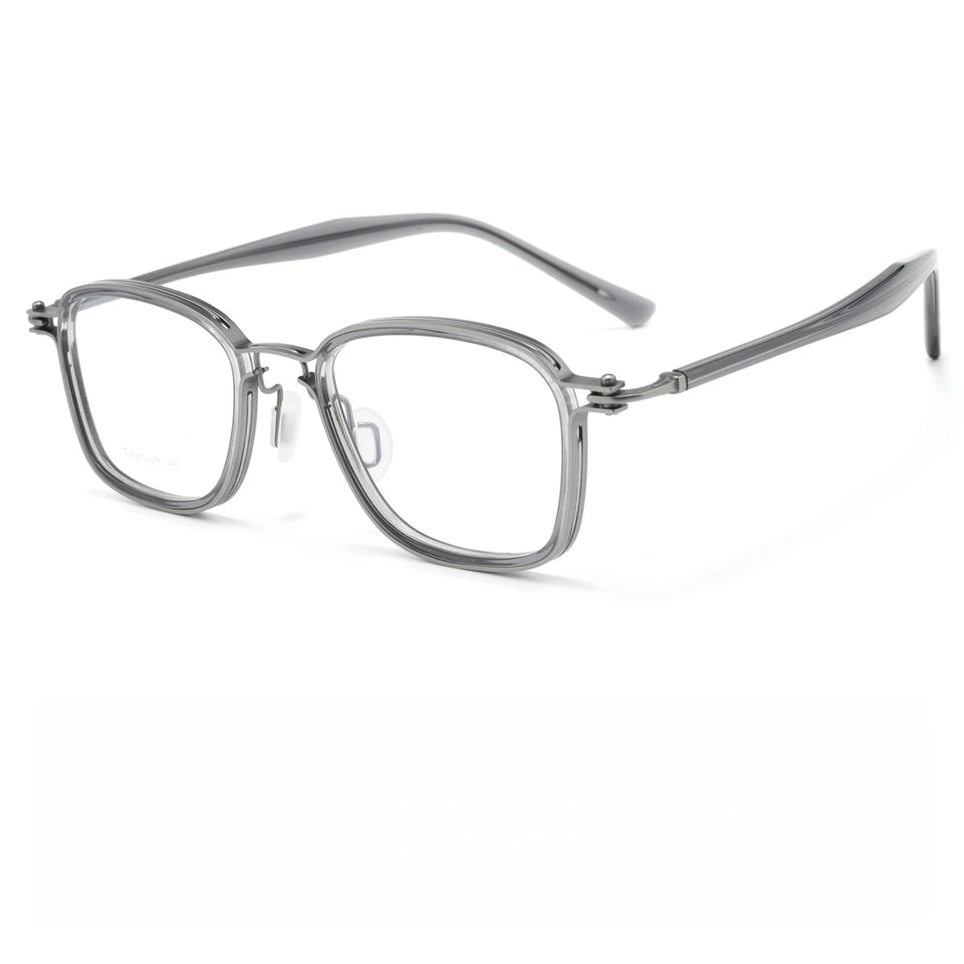 Yimaruili Unisex Full Rim Oval Titanium &amp; Acetate Eyeglasses M5868 — view 6 | Yimaruili at FuzWeb