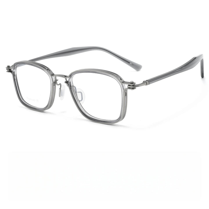 Yimaruili Unisex Full Rim Oval Titanium &amp; Acetate Eyeglasses M5868 — view 6 | Yimaruili at FuzWeb