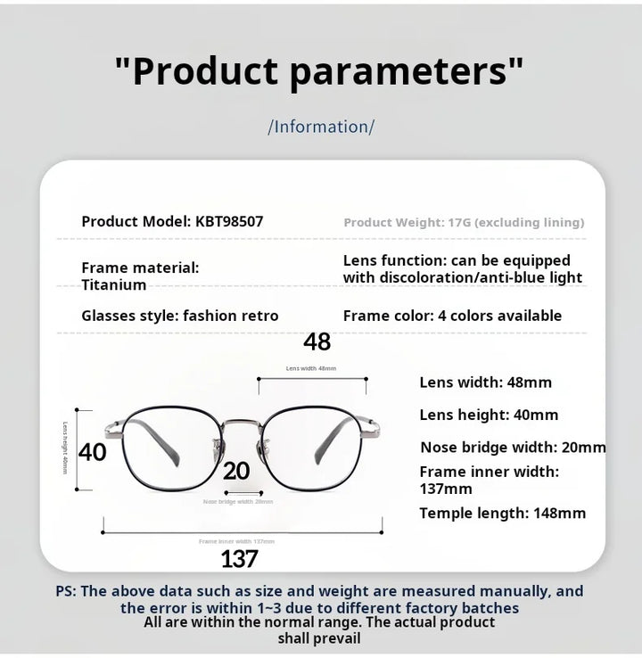 Xbora Women's Full Rim Flat Top Round Titanium Eyeglasses 98507