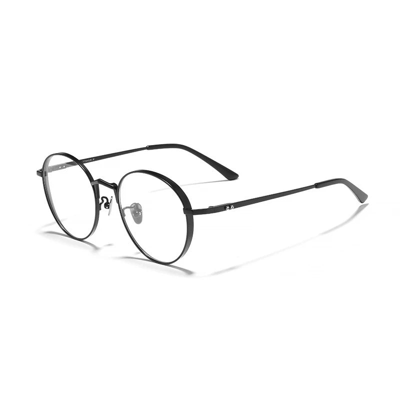 Black Mask Unisex Full Rim Oval Round Titanium Eyeglasses 388006