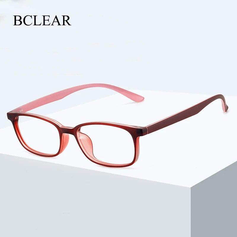 Bclear Unisex Full Rim Square Small Tr 90 Titanium Eyeglasses 1056 Full Rim Bclear   