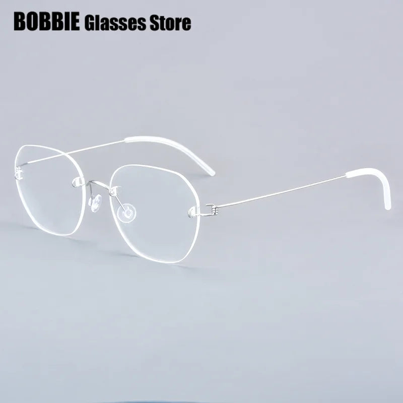 Bobbie Women's Rimless Oval Round Titanium Screwless Eyeglasses 762460