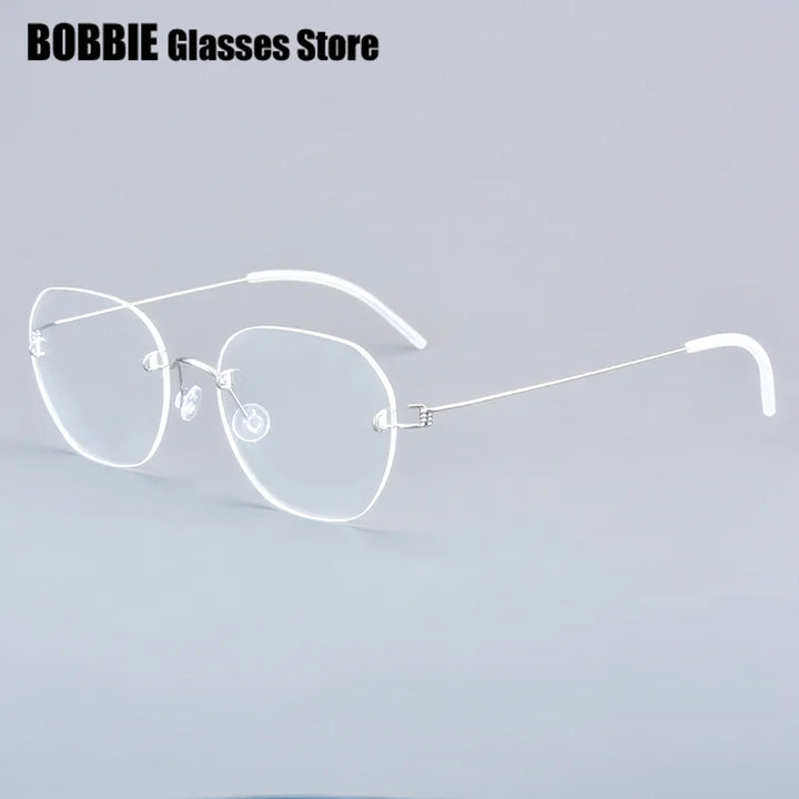 Bobbie Women's Rimless Oval Round Titanium Screwless Eyeglasses 762460