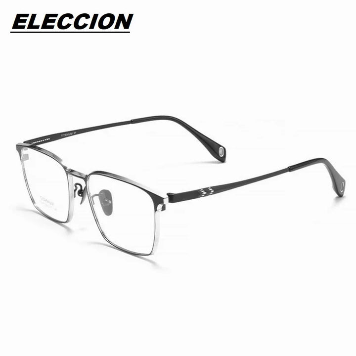 Eleccion Unisex Full Rim Square Titanium Eyeglasses 414027